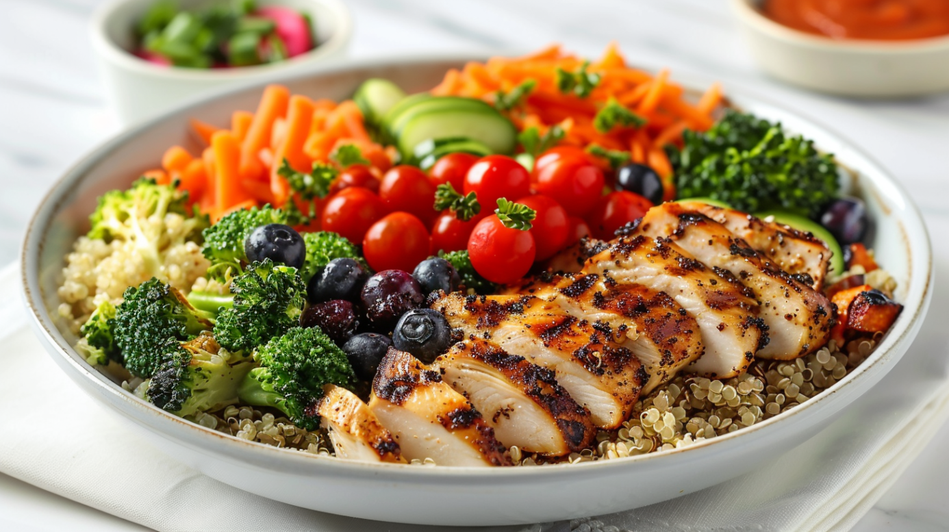 Апетитний та корисний сніданок для літніх людей, з вівсянкою, свіжими ягодами та горіхами